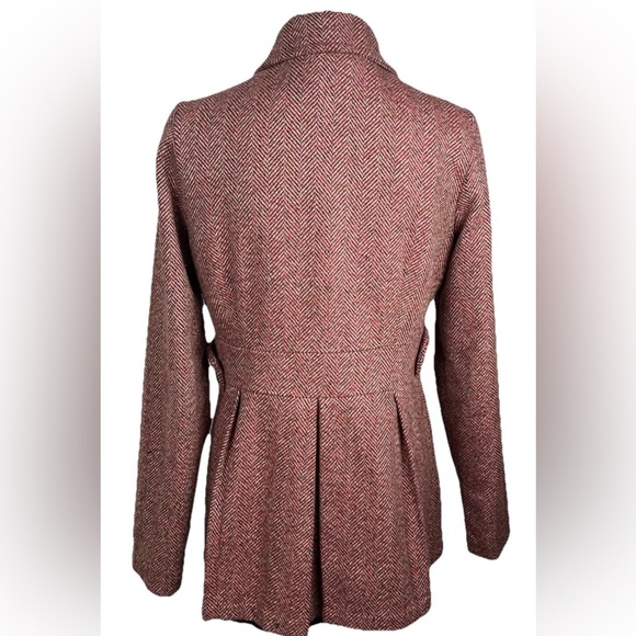 Needle & Thread Double Breasted Herringbone Tweed Pea Coat Womens Size M - Picture 6 of 9